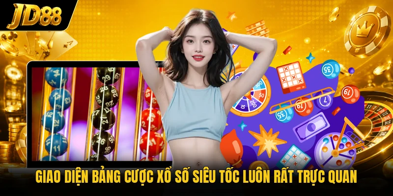 Giao diện bảng cược xổ số siêu tốc luôn rất trực quan 