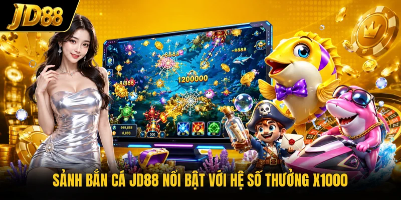 Sảnh bắn cá JD88 nổi bật với hệ số thưởng x1000